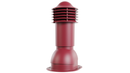 Труба вентиляционная Viotto, для готовой мягкой и фальцевой кровли, d-110мм, h-550мм, утепленная, красное вино (RAL 3005)